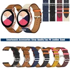 Ремешок кожаный для наручных часов Samsung Galaxy Watch Active 2, сменный спортивный браслет для часов 3 41 мм42 ммGear, 20 мм 22 мм