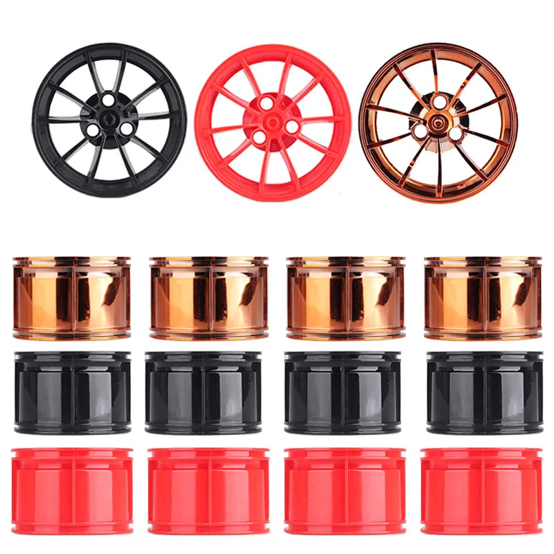 12pcs 3color Technic Car 42056 42083 23009 20086 Bugatti запасные части Красный Черный золотое покрытие колесная ступица, шина строительные блоки аксессуары для кирпичей - Цвет: 12pcs 3color