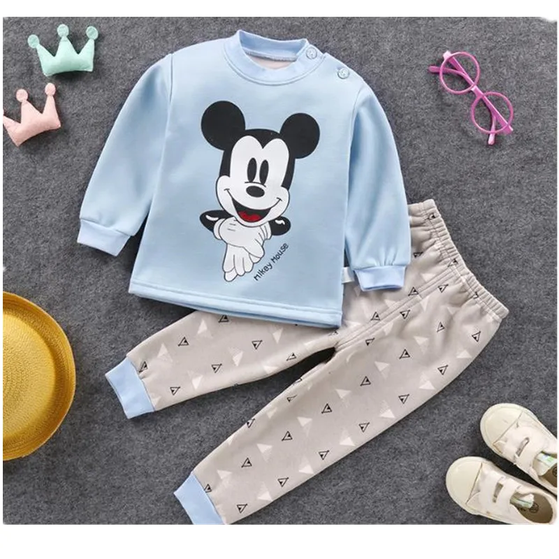 Бархатный комплект одежды для маленьких мальчиков и девочек хлопковая одежда с