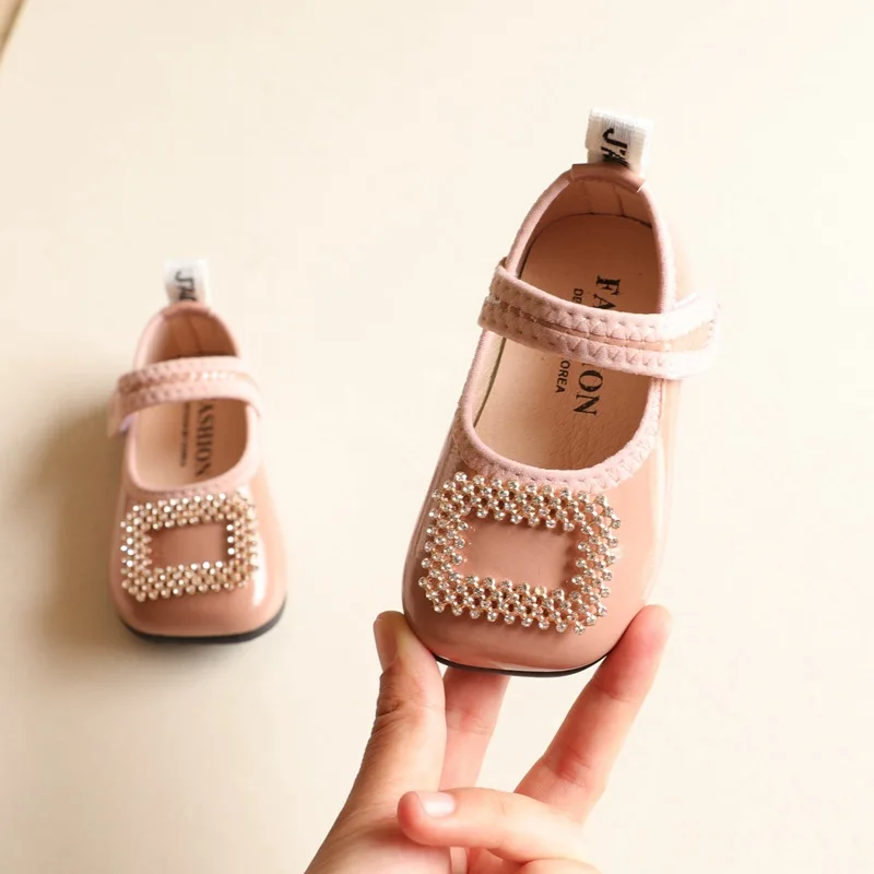 

Spring Autumn Baby Girs Shoes 1-3Y Children's Single Shoes Crystal Princess Flats Toddler Girls Princess Shoes
