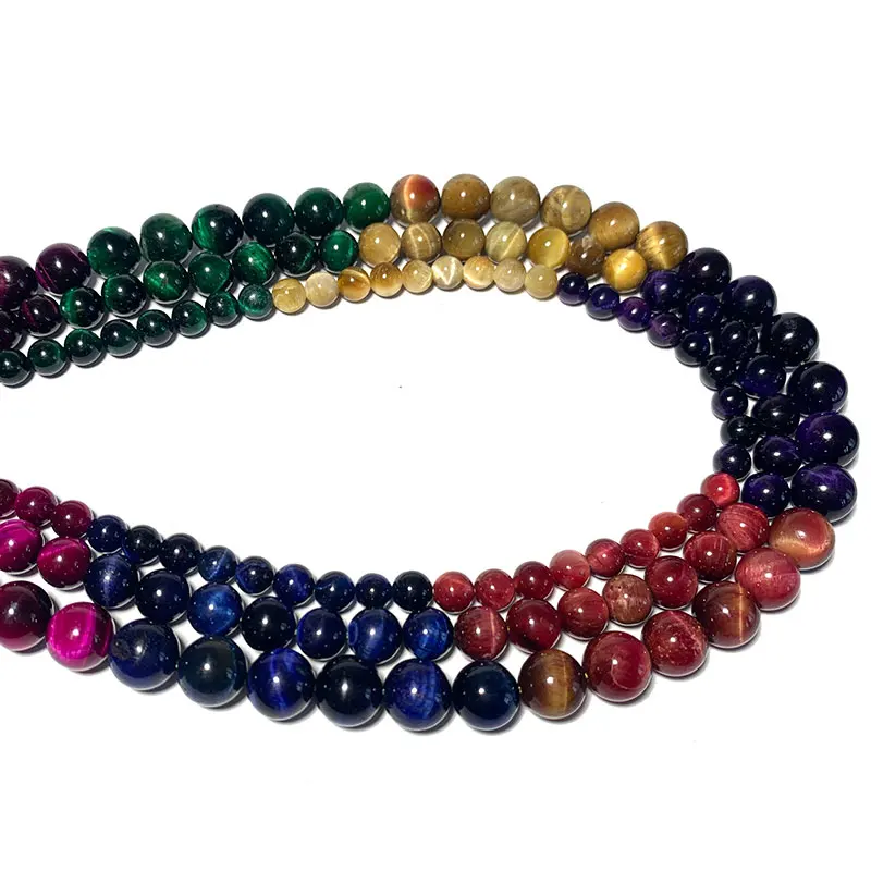 Оптовая продажа семь цветов натуральный круглый тигровый глаз 7 чакр каменные