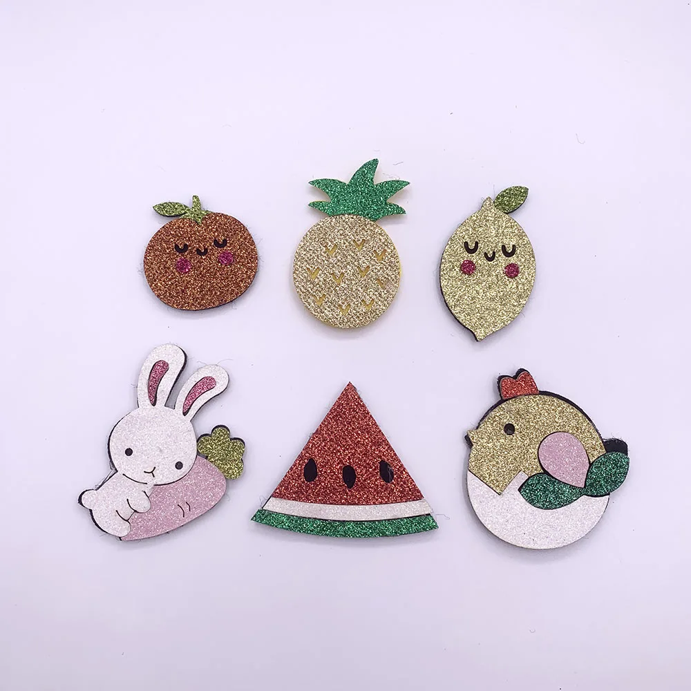 

60 шт./лот аппликация с фруктовым подкладом для самостоятельного украшения головных уборов заколки для волос аксессуары для детской одежды ...