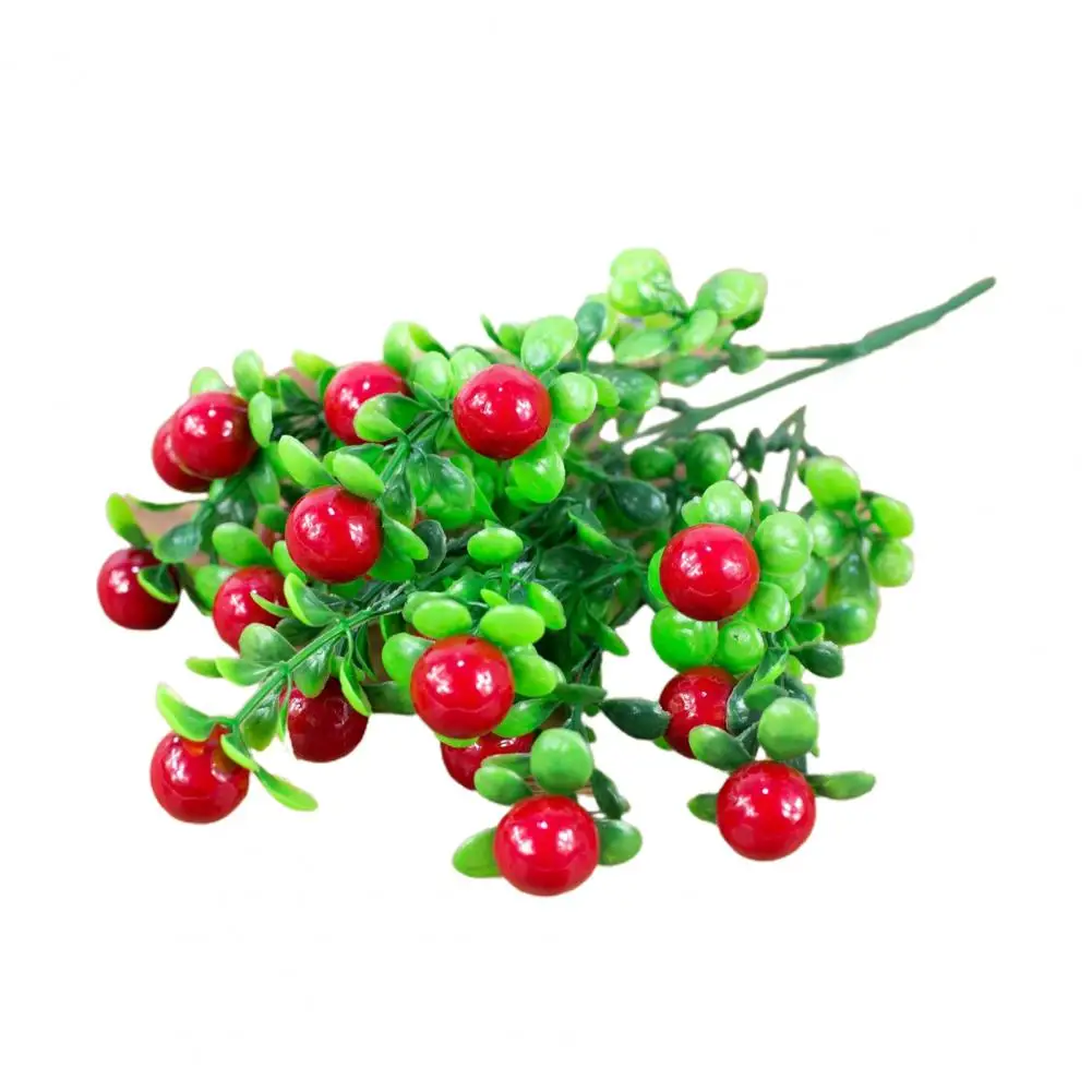 

1Pc 6 Branches 18 Heads Artificial Simulation Fruits Flower Home Garden Balcony Bonsai Stage Desktop Office Decoration DIY