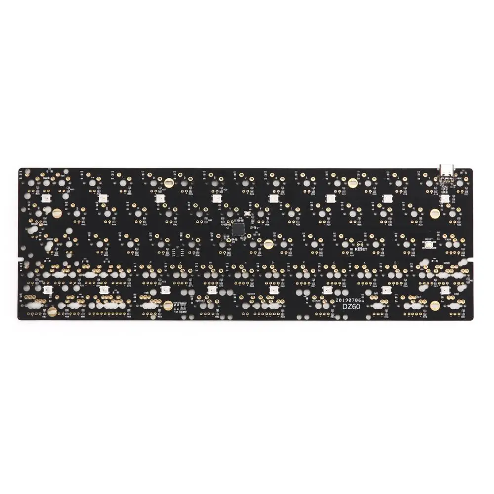 DZ60 пользовательская механическая клавиатура PCB 60% поддержка клавиатуры стрелка ключ alu пластина gateron переключатель stab
