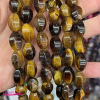 natural yellow tiger eye stone loose beads high quality 10x14mm faceted oval shape diy gem jewelry making accessories 38cm a4428