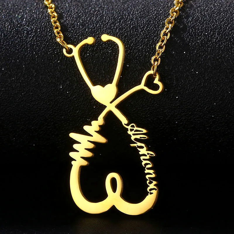 Изготовленное на заказ ожерелье с именем стетоскопа подвеска из нержавеющей