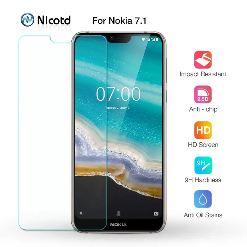 Nicotd 2 5 HD закаленное Оригинальное Защитное стекло для экрана Nokia 7 1 8 1X7 640XL 730