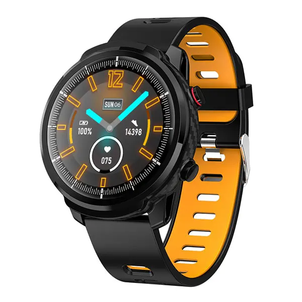 silicone strap orang Новинка, L3, полный сенсорный смарт-часы для мужчин и женщин, спортивный фитнес-трекер, монитор сердечного ритма, несколько видов спорта, умные часы для IOS, Android - Цвет: silicone strap orang