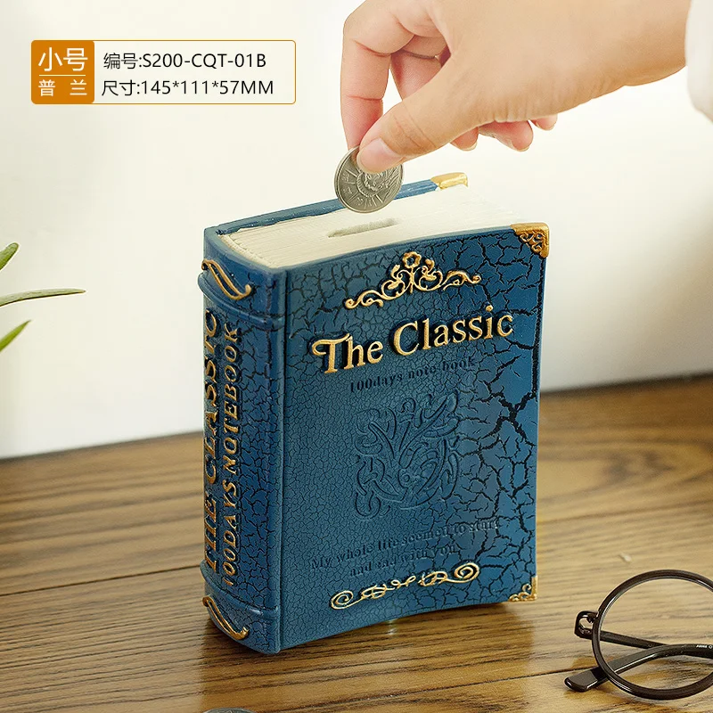 

Resin Home Decoration Art Gift Box Storage Retro Coins Supplies Craft Keeper Book Shaped Box Caja Ordenacion Container EH50BO