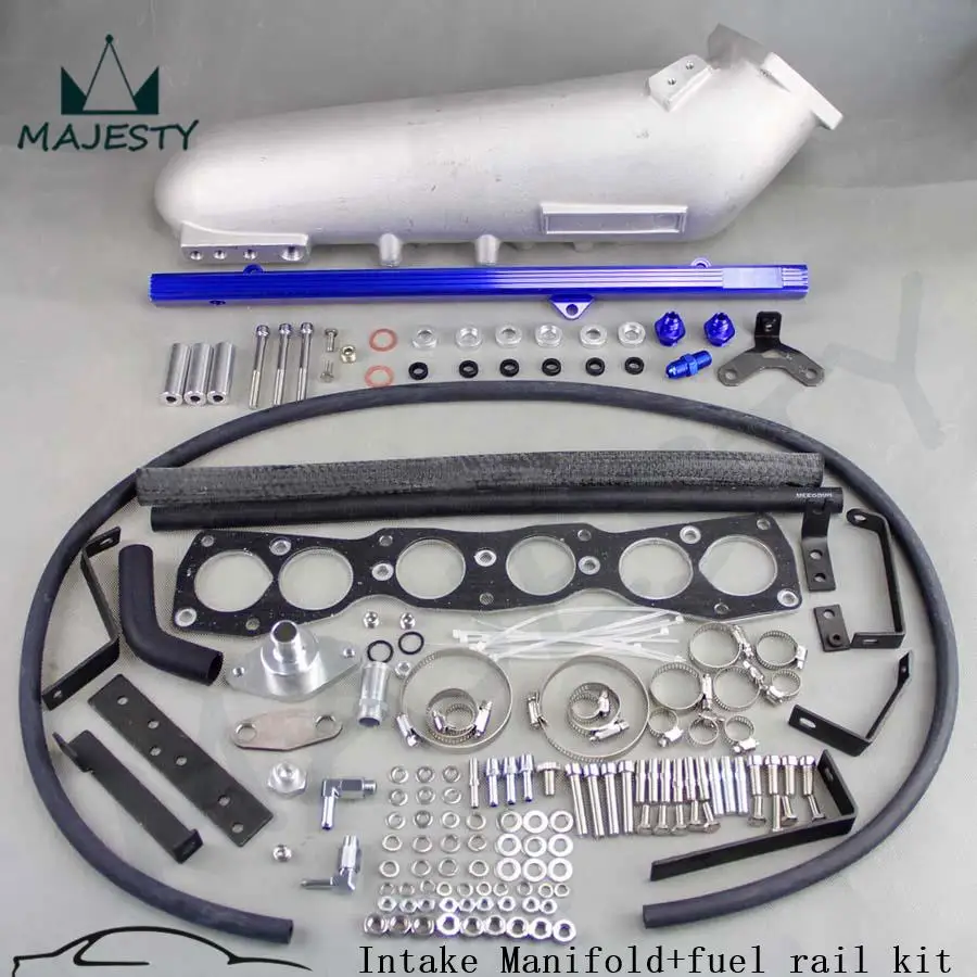 Впускной коллектор для обновления алюминий + Топливная рейка синего цвета Выше 2JZ