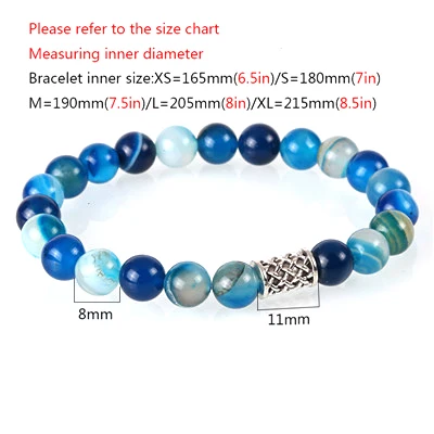 8mm blue Мужские браслеты/шарм/homme/тигровый глаз камень камни/бусины/erkek bileklik/Мода/браслеты браслет для мужчин деревянные бусины pulsera hombre - Окраска металла: 8mm blue