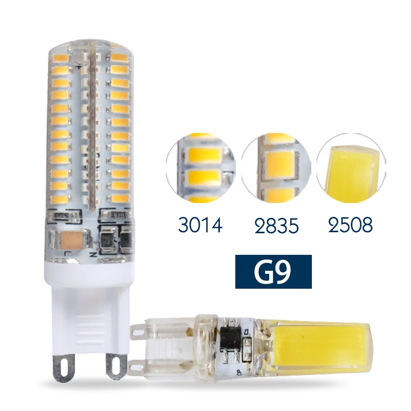Светодиодная лампочка G9 10 шт./лот 240 В переменного тока 6 Вт 7 9 12 светодиодная лампа