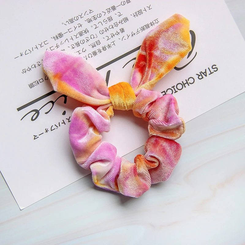 

Girls/Women Bunny Ear Hair Scrunchie Knot Bow Hair Band Hair tie Bows Rabbit Ear Elastic Ponytail Holder Bands Hair Accessories