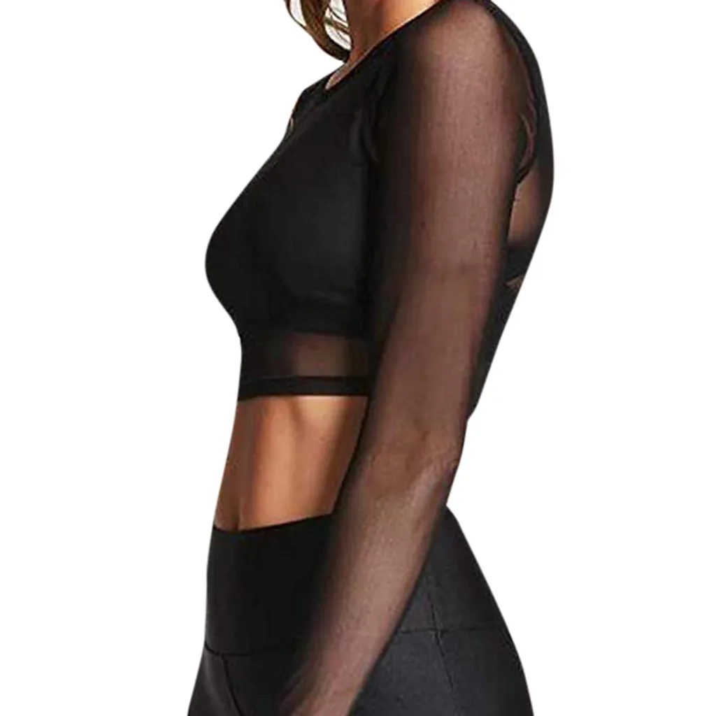 Сексуальные готические укороченные футболки в стиле панк женские прозрачные