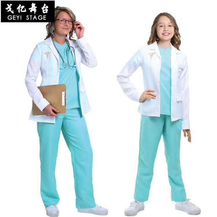 

1 комплект, женская и детская одежда, костюм для ролевых игр, одежда для врачей, белая куртка, униформа медсестры, обучающая игрушка-врач для ...