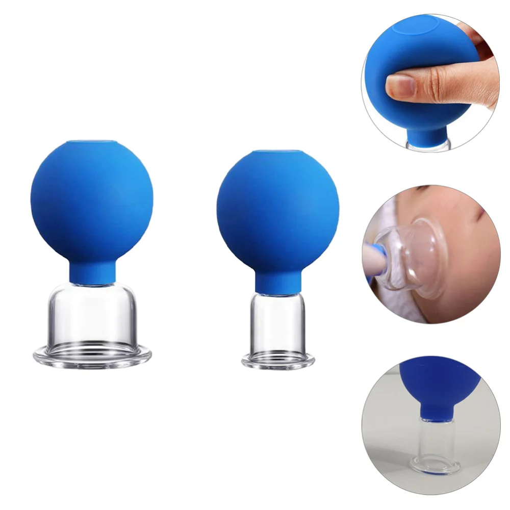 

1 Set 2pcs Vacuum Suction Cupping Cups Facial Cupping Tool Beauty Tool (Blue)