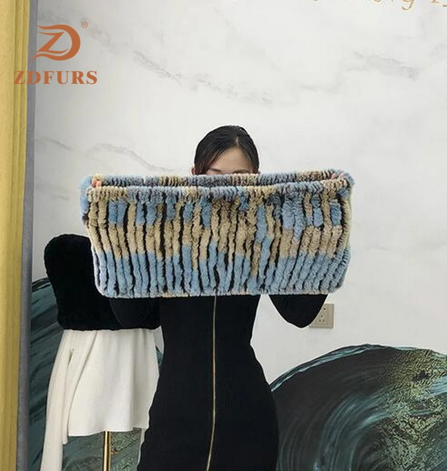 ZDFURS* Настоящий мех кролика вязаный эластичный Женский Зимний пуловер накидка на плечо леди Amice Мода Cappa Палантин Thurgs эластичный