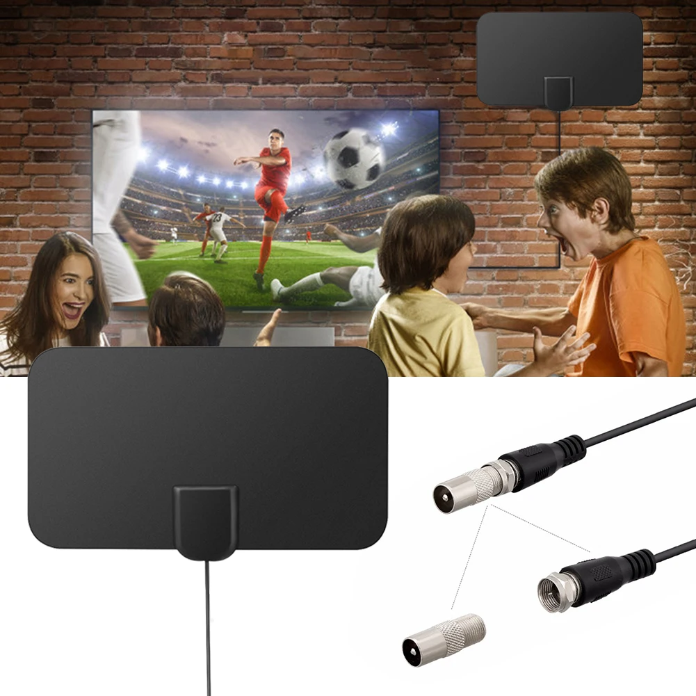 

TV DTV Box 4K HD 25DB High Gain Digital TV Antenna 980 Miles Booster Active Indoor Aerial HD Flat Design Fox DVB T2 TV Antenna