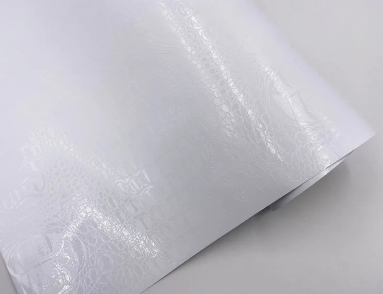 

White Crocodile Leather Grain Texture Vinyl Car Wrap Sticker Decal Film Adhesive Sticker Interior Car Styling Covering Wrapping