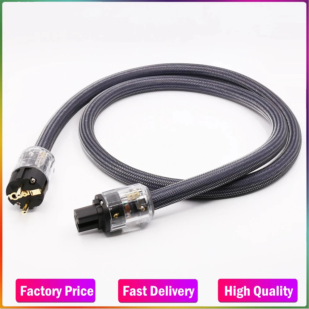 

New Hi-End 400 signature hifi audio US/EU power cord pure copper power cable with P-029/P-029E power plug connector