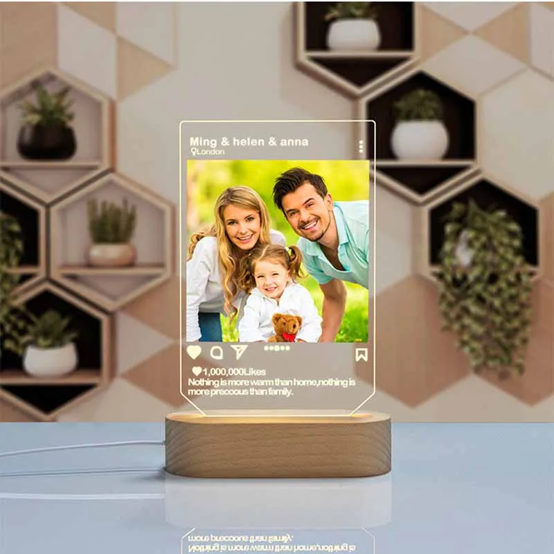 

11.11 New Customized 3D Night Light Creative Custom Christmas Holiday Birthday Gifts DIY Acrylic Plug in Bedside for Girlfriend
