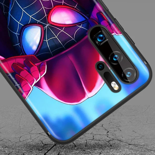 

Marvel Avengers Spider-Man Super Hero For Huawei P50 P40 P30 P20 P10 P9 P8 Lite Mini E 5G Pro Plus TPU Silicone Black Phone Case