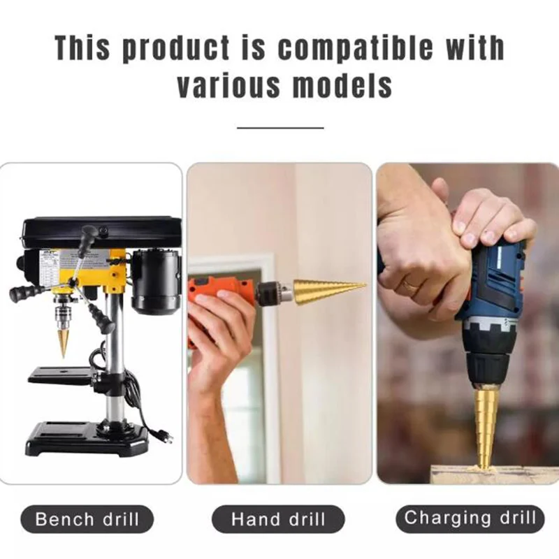 3 шт./компл. ступенчатое сверло из быстрорежущей стали с прямым пазом титановым