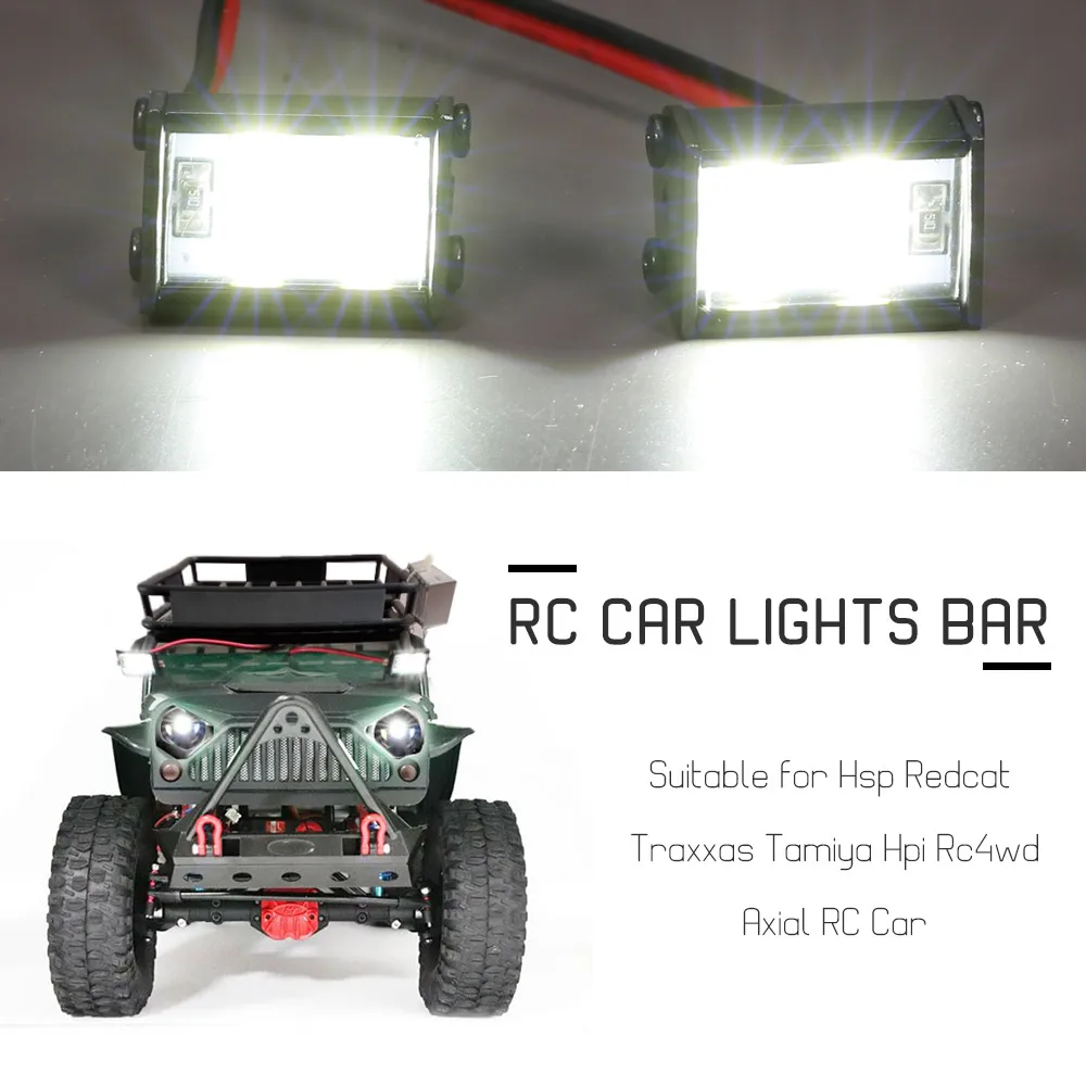 

2pcs RC LED Lights Headlight Roof Lamp Light for 1/10 Traxxas TRX4 Trx6 D90 HSP Redcat RC 4WD Tamiya Axial SCX10 HPI RC Car DIY