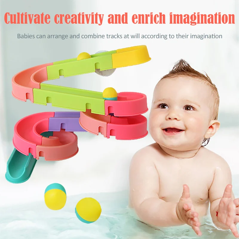 Детская Радужная игрушка-горка для ванной мраморный гоночный трубопровод душа