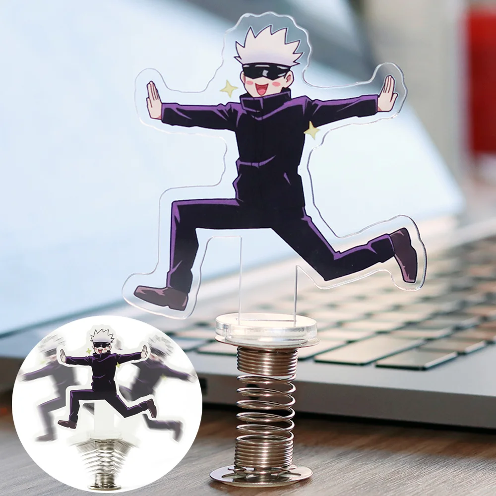 

Anime Jujutsu Kaisen Gojou Shake Action Figure Stand Model Plate Desk Decor Cute Shaking Acrylic Standing Sign Toy Fans Gifts