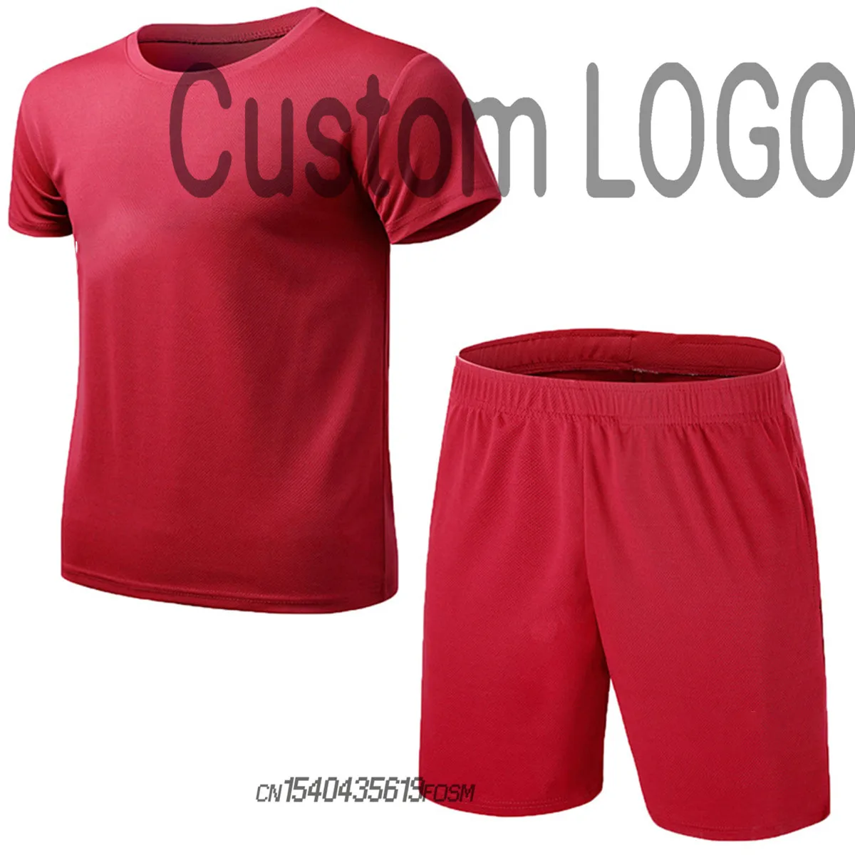 

Customized LOGO pattern men's sportswear summer men's suit fitness suit sports suit short-sleeved T-shirt + pants men's quick dr
