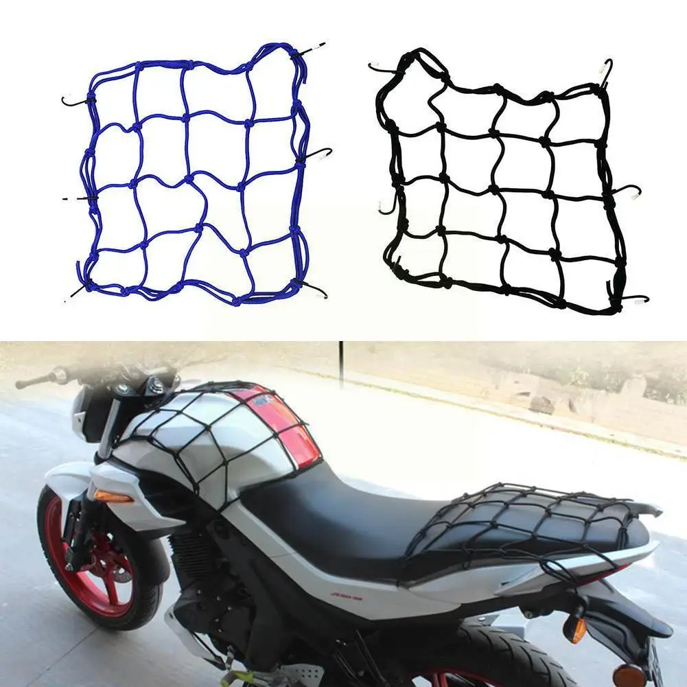 

2pcs Motorcycle Luggage Net Cover Mountain Bike Elastic Mesh Rubber Band Helmet Net Cycling Bag With Accessories Hook Motor A5g9