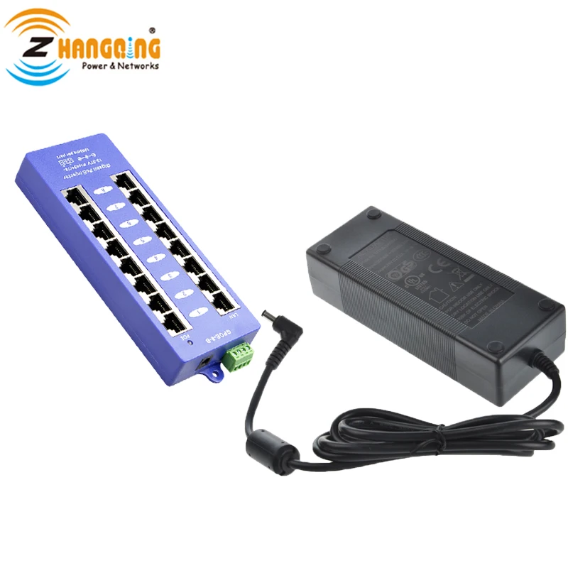 8 портовый Инжектор PoE гигабитная коммутационная панель с 24 вольт 120 стандарта для