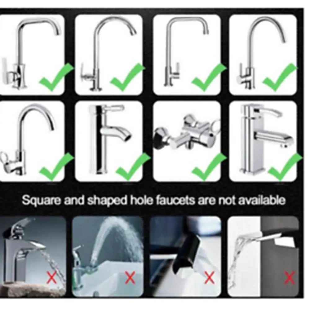 

360-degree Rotating Kitchen Sink Faucet Water Saving Filter Extended Multifunctional Practical Household Round Faucet Filter