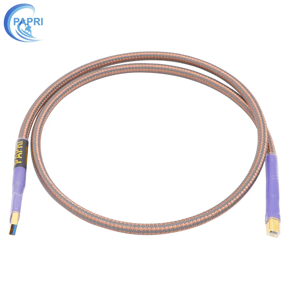 

PAPRI HD-S4 6N 99.99997% OCC Audio Cable HiFi Gold Plated USB Connector A-A A-B Plug For Data Cable DAC DVD Amplifier