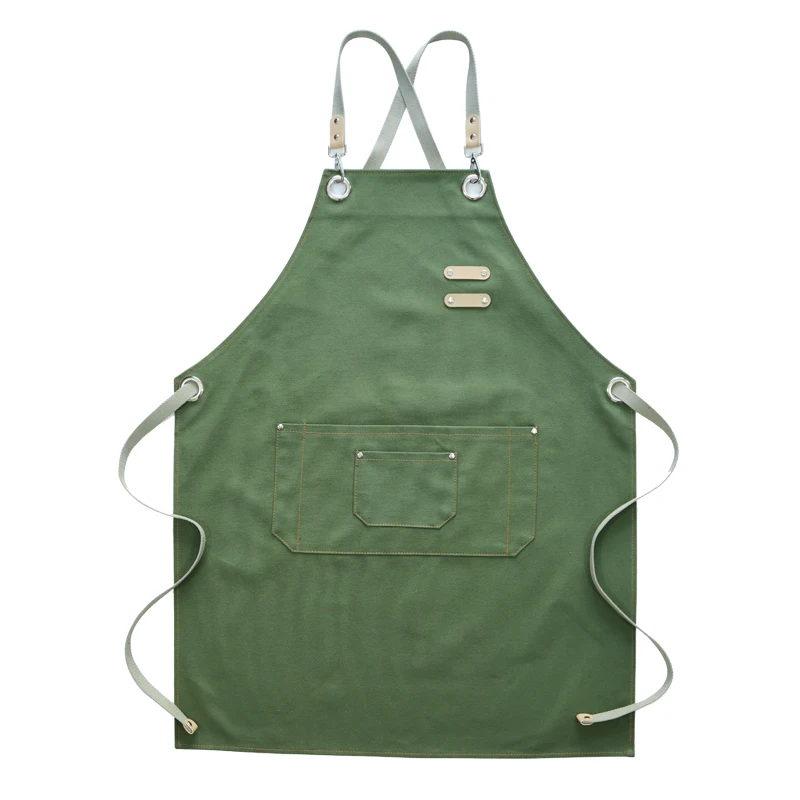 

Canvas Apron Cross Back Straps Barista Bartender Pastry Chef Uniform Bakery Restaurant Florist Gardener Pet Shop Workwear E93