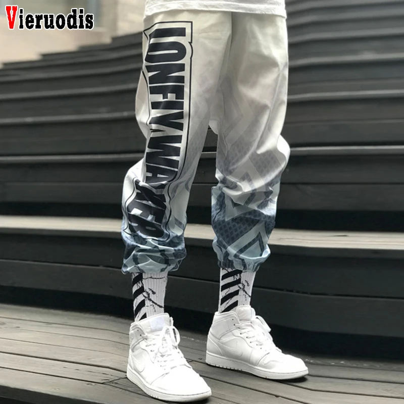 Мужские повседневные штаны для фитнеса парные шаровары джоггеры с градиентом