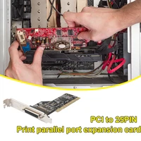 pci to parallel lpt 25pin db25 printer port controller expansion card adapter for desktop pc computer accessories