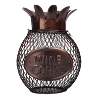 bronze pineapple wine cork container coffee capsule holder handcrafts art work for home hotel