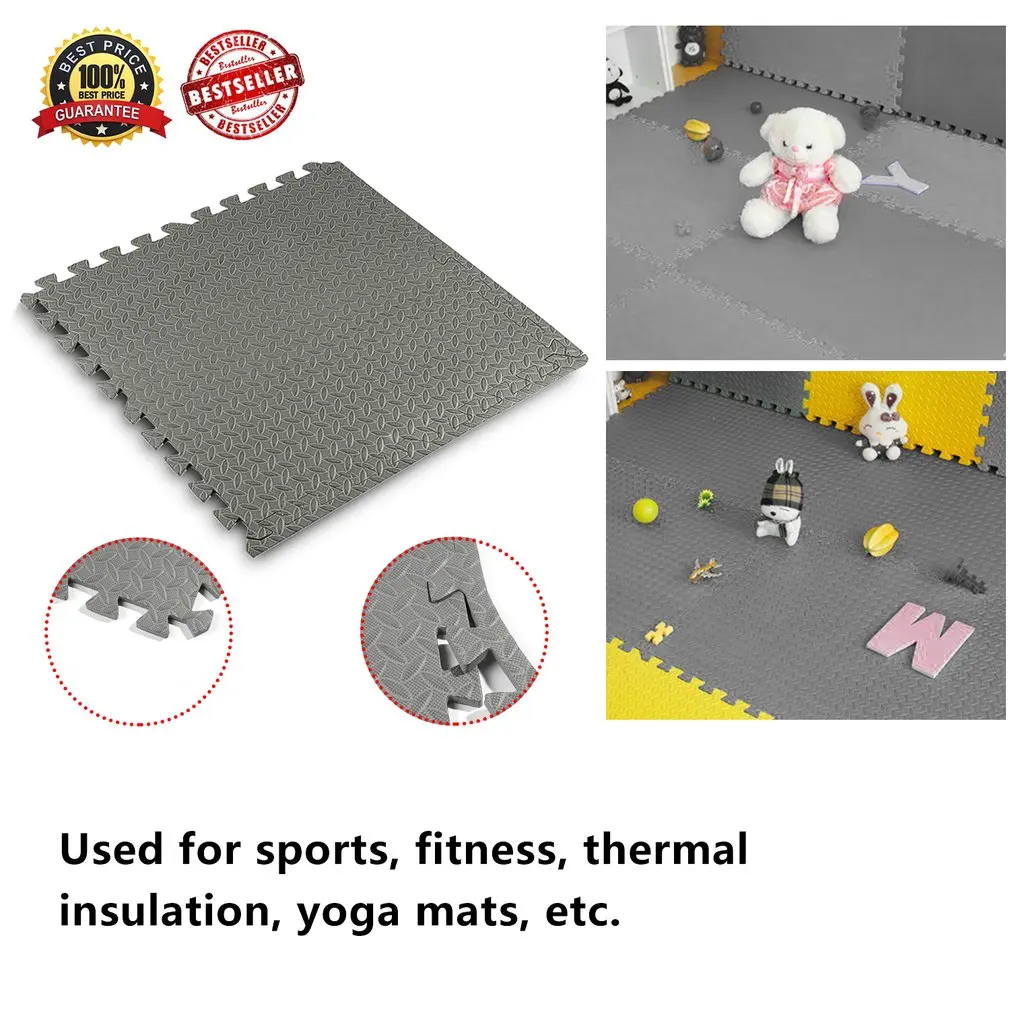 Kopen 48/16 Stuks Eva Blad Graan Vloer Sport Bescherming Gym Mat Antislip Soft Foam Splicing Tapijten Dikker Shock Kamer Workout Yoga Mat