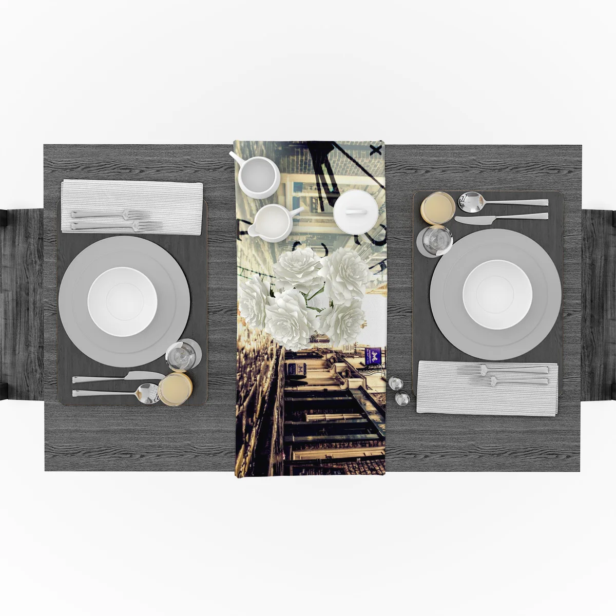 Длинные настольные часы в стиле ретро уличное полотно мешковина скатерти для