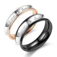 new fashion forever love letter couple rings for lovers valentines day gift jewelry accessories simple zircon wedding band
