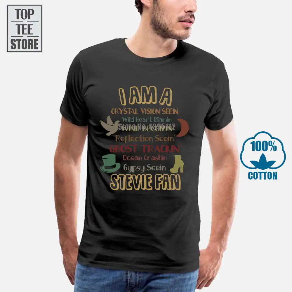 Stevie Nicks I Am A Crystal Vision Seein Men'S Dark Heather футболка из хлопка S 4Xl|Мужские футболки| |