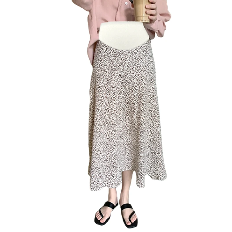 

6159# Summer Chic Ins Floral Printed Chiffon Maternity Skirts Elastic Waist Belly Loose Clothes for Pregnant Women Pregnancy