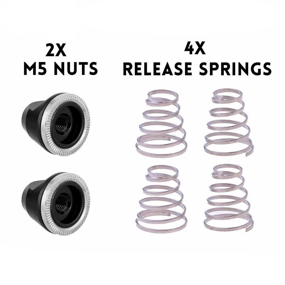 

4 Pcs QUICK RELEASE Bike Wheel SKEWER SPRING + 2 Pcs M5 NUT Screw Nut Axle Bolt On Slip Aluminium Accessories For Bicycle Hubs