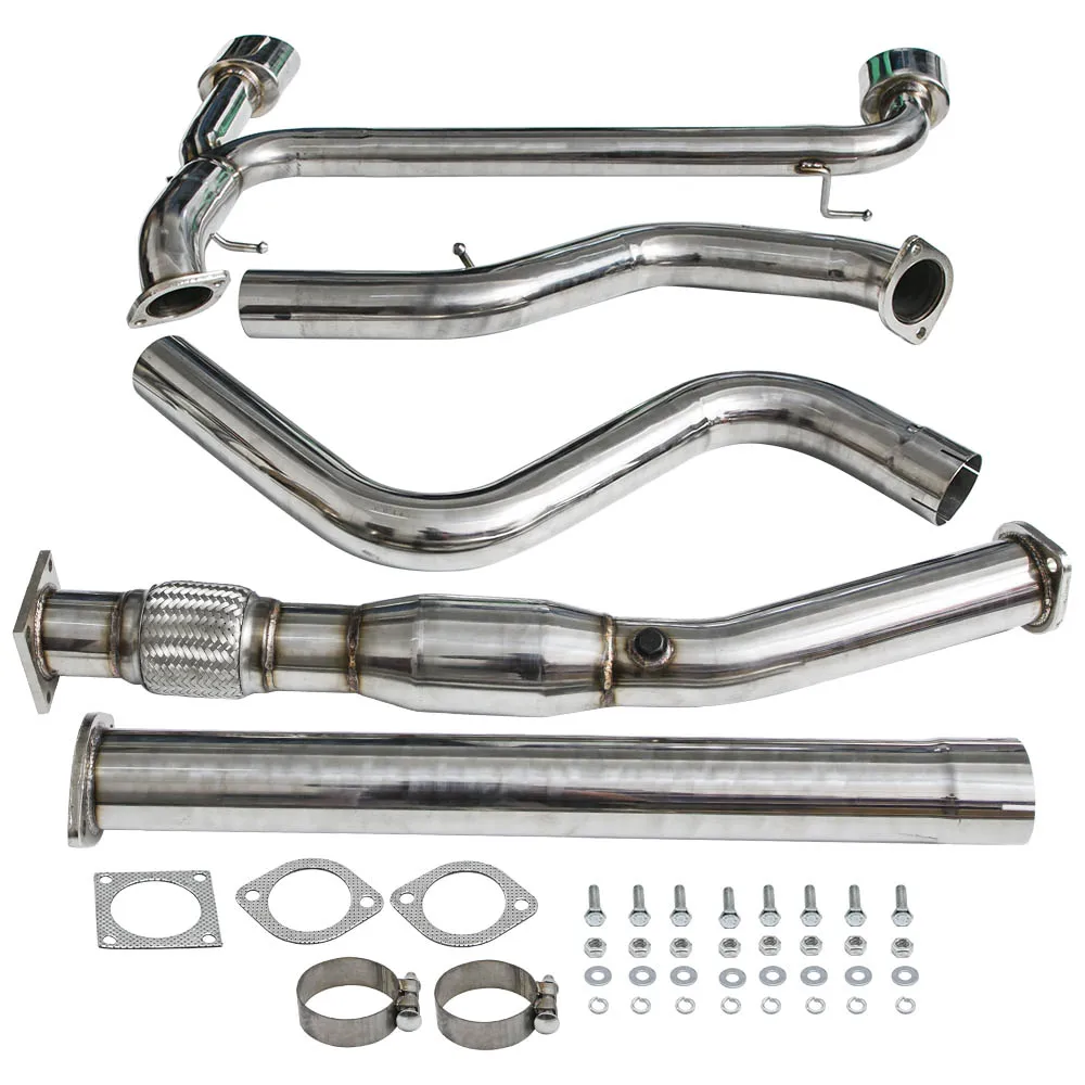 

For Dodge Neio SRT4 2.4T 03-05 4.6" Dual Muffler Tip Exhaust Catback System+Downpipe Direct bolt-on design stainless steel