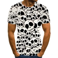 new summer t shirt for men skull 3d print casual oversized mens t shirt o neck hip hop short sleeve teen clothes tops xxs 6xl