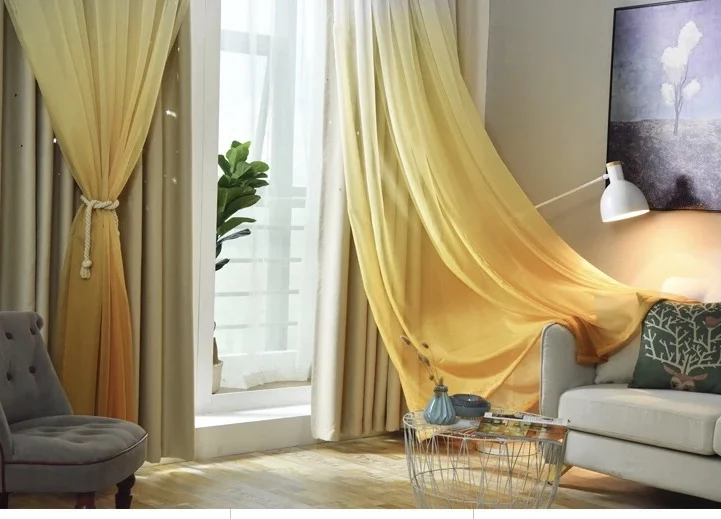 Занавески с градиентным цветом "Star Cut Hollow out Blackout Curtain with Die-Cut Stars" для гостиной принцессы, можно заказать на заказ.