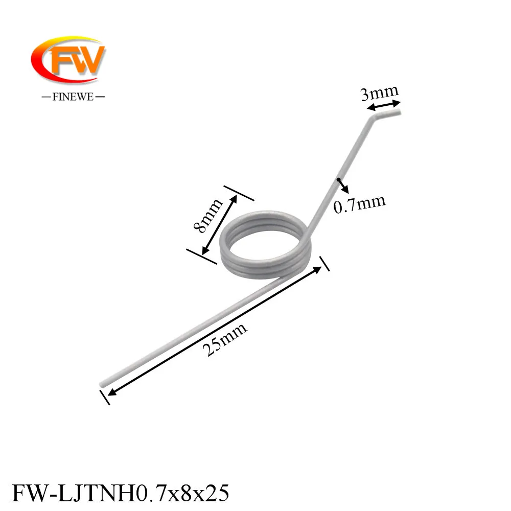 

FINEWE 10pcs/Lot Garbage Can Adjustable 3 Coils 0.7mm Stainless Steel 304 Wire 135 Degree Torsion Spring with Custom Service