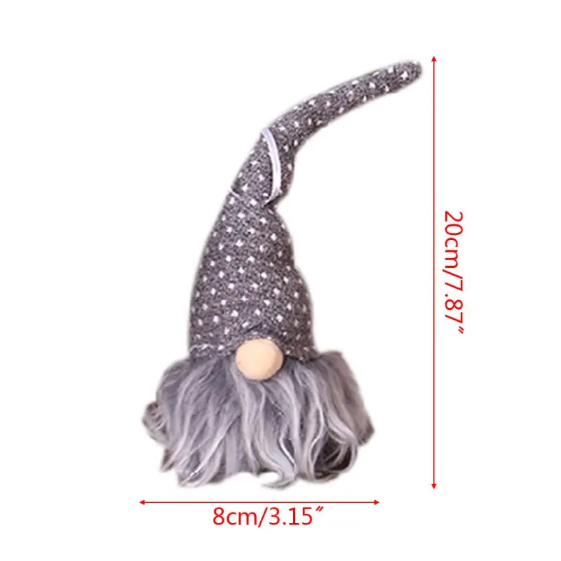 

Christmas Handmade Swedish Gnome Santa Plush Doll with LED Light Ornaments Hanging Xmas Tree Holiday Home Party Decor RXJB